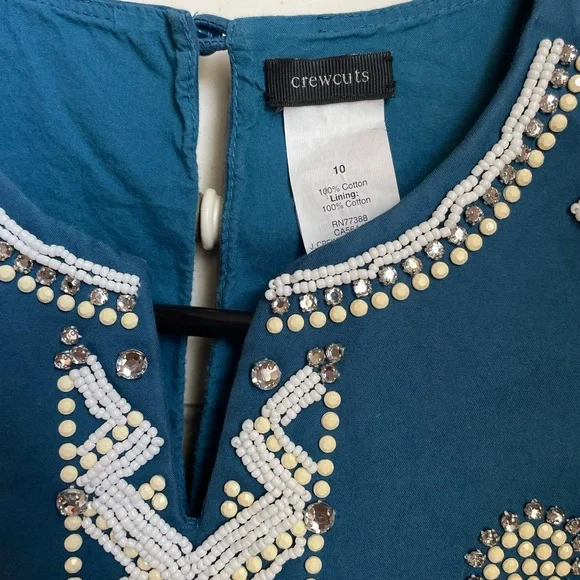 Crewcuts Teal Embellished Dress - Picture 3 of 7